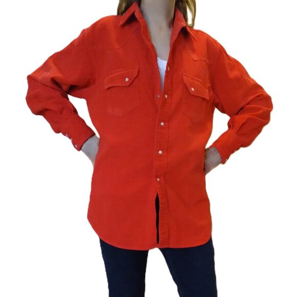 Campus - Rugged Country Tops - Women's Red Cordory Western Shirt